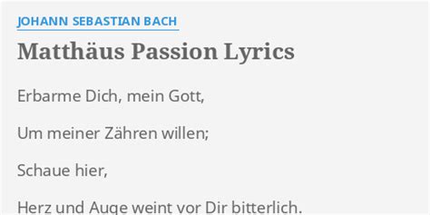 matthaus passion lyrics